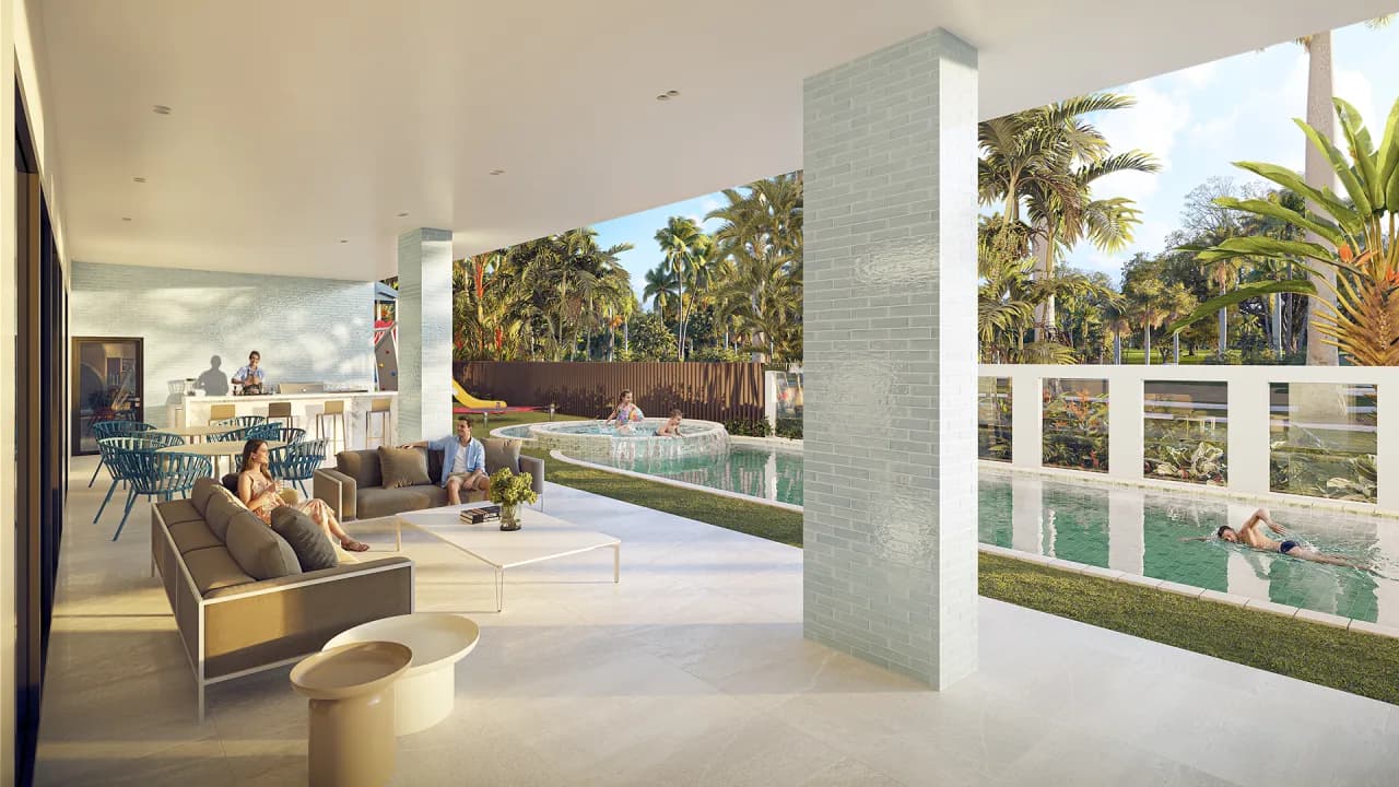 Garden residence terrace with private pool at Capela