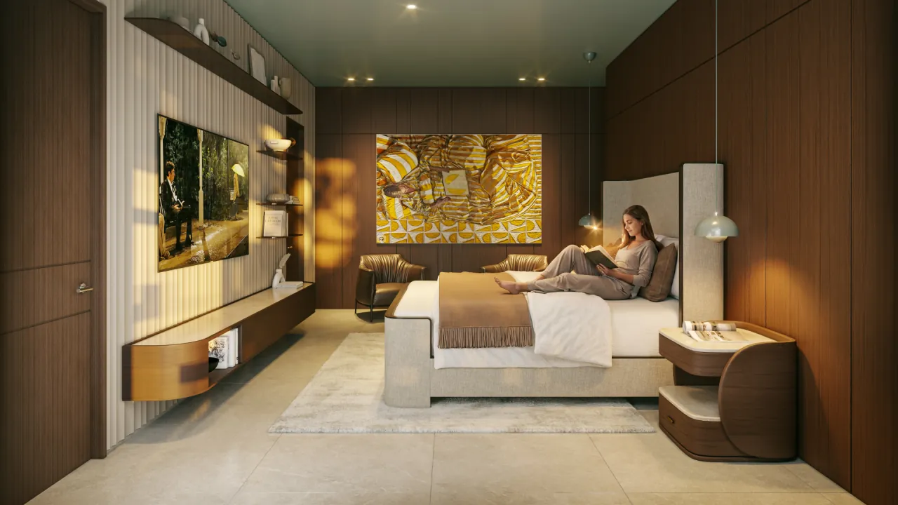 Primary bedroom in a Capela residence