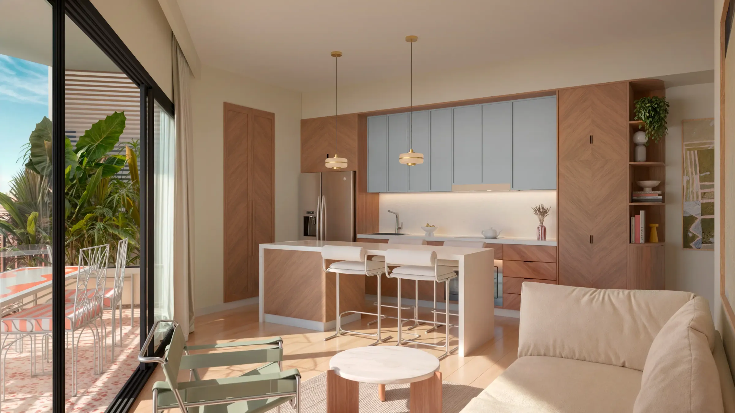 Living room and kitchen of an apartment at La Unión