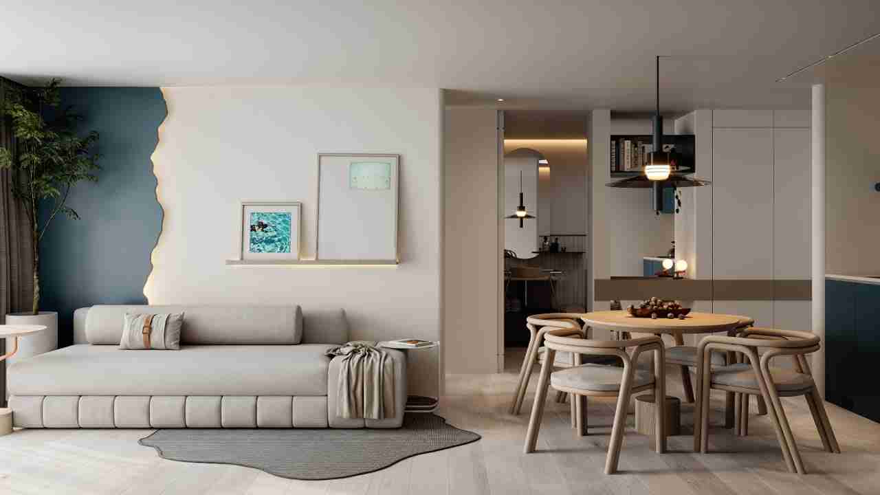 Living and dining area of a furnished Ventu Homtel suite