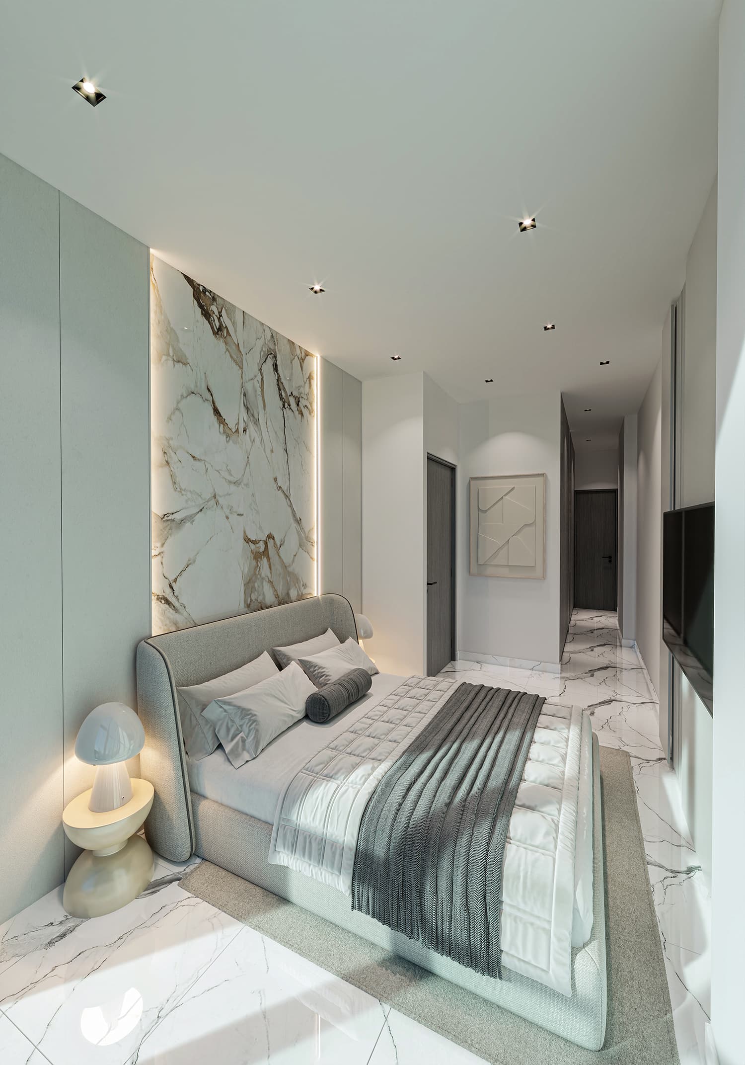 Apartment bedroom at The Walker Wellness Center