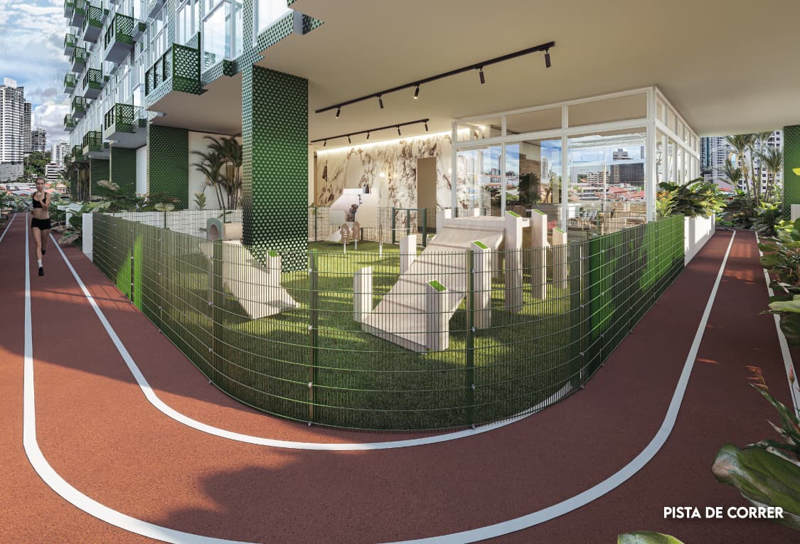 Running track around the amenity deck at Amazonas