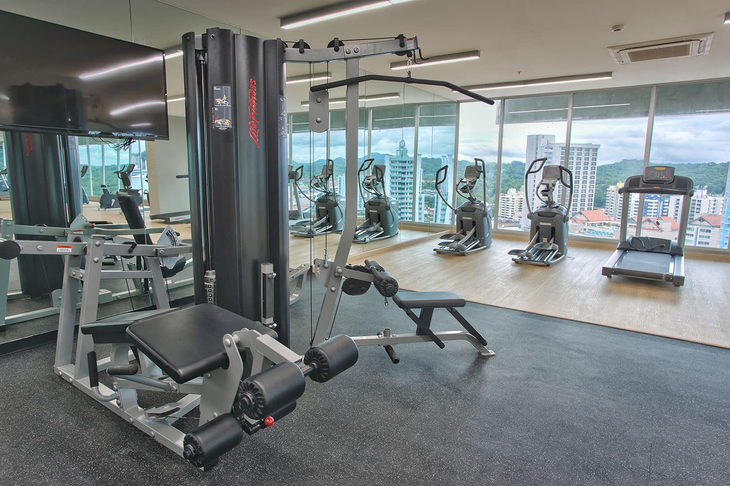 Elite 500 fitness center with city views